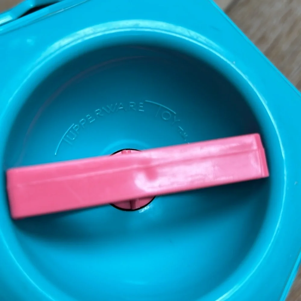 Tupperware Shape- O -Ball Shape Sortor Teal & Purple 6 Shapes Tupper Toy